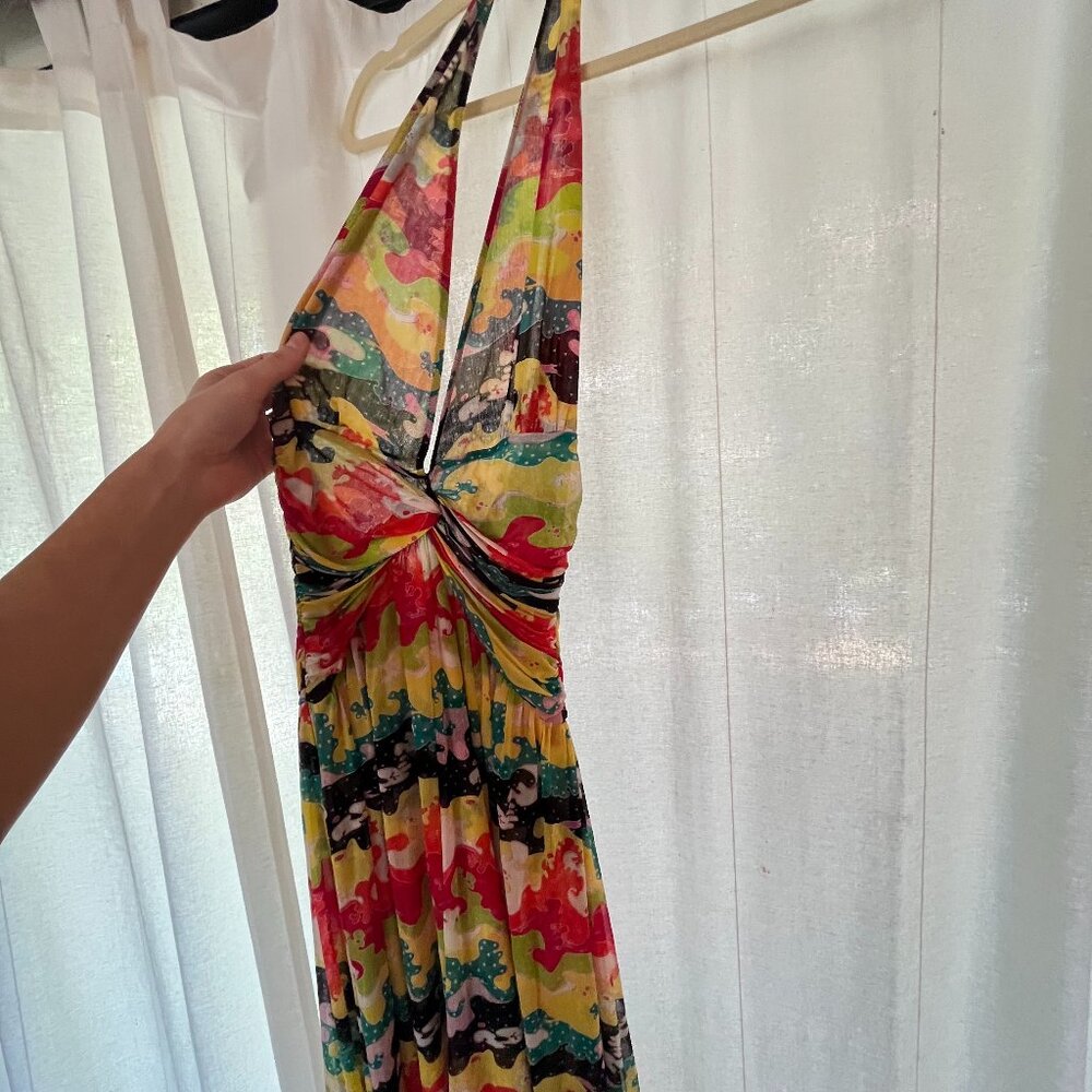 Vintage Multi Colored Halter Dress
